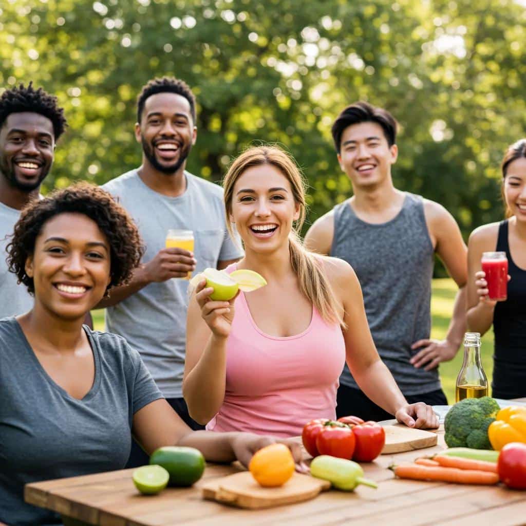 Diverse group of people engaging in healthy activities for weight loss support