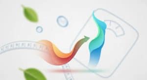 Colorful graphic of a stylized scale and abstract shapes symbolizing weight loss and health, representing peptide therapy and medical weight loss solutions at UCO Medical Clinic.