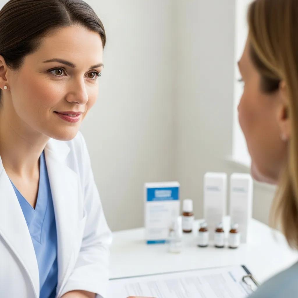 Healthcare professional discussing Bioidentical Hormone Replacement Therapy with a patient