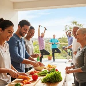 Diverse group of individuals engaging in healthy activities, representing the benefits of weight loss medications