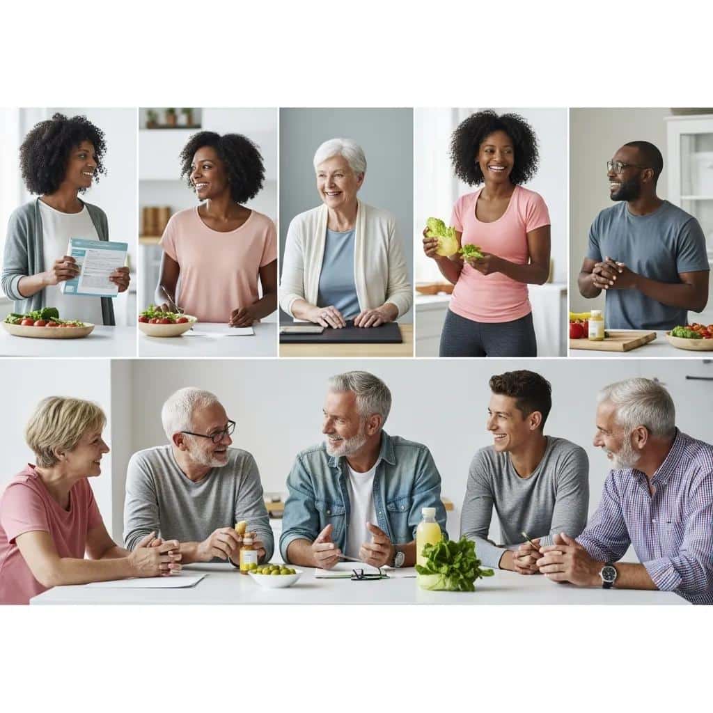 Diverse individuals engaging in healthy activities, representing the benefits of GLP-1 medications for weight loss