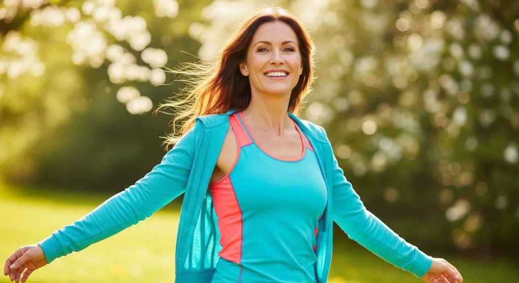 Vibrant woman outdoors representing the benefits of bioidentical hormone therapy